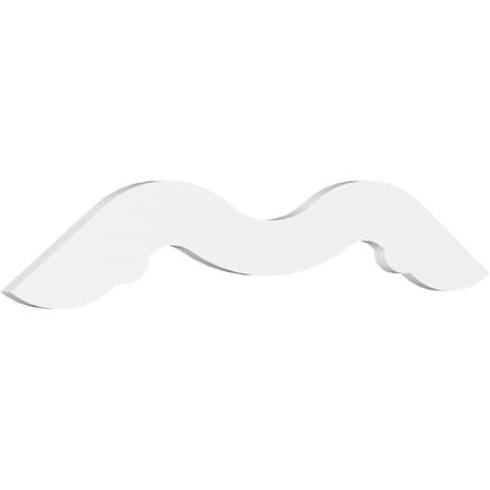 Ekena Millwork Pitch Midway Architectural Grade PVC Gable Pediment, 72"W x 12"H x 1"P (4/12) GPP072X012X100MID